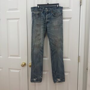 RRL Ralph Lauren distress salvaged denim Blue  Jeans